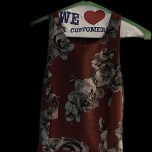 S Atwell Fit and Flare Dress Wine Floral